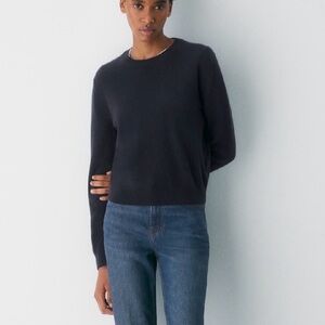 Aritzia Navy Blue Aritzia Cashmere Relaxed Turtleneck Sweater Size Medium